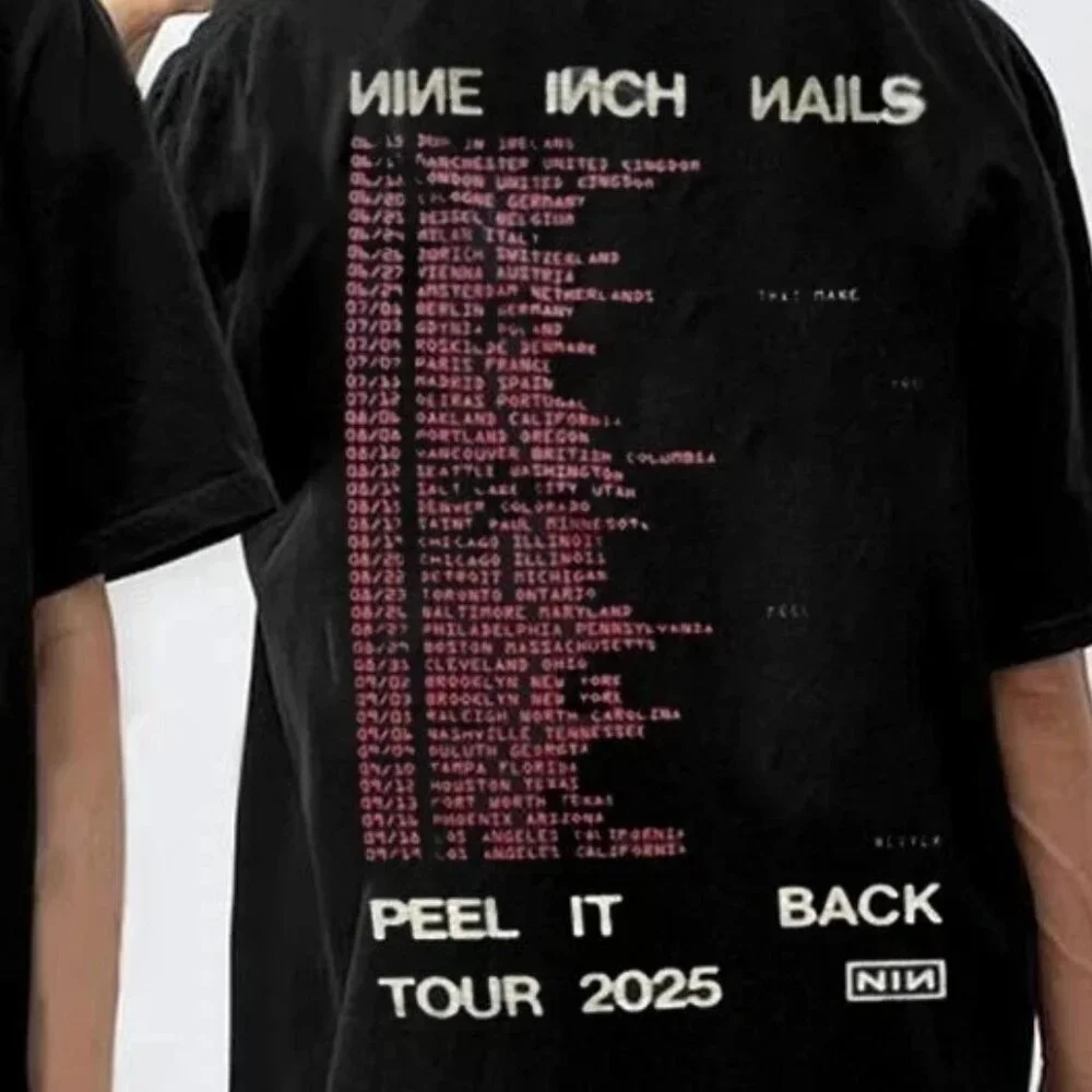 NIN Peel It Back Tour 2025 T-Shirt | Red Spiral Nine Inch Nails Concert Tee - Picture 3 of 6